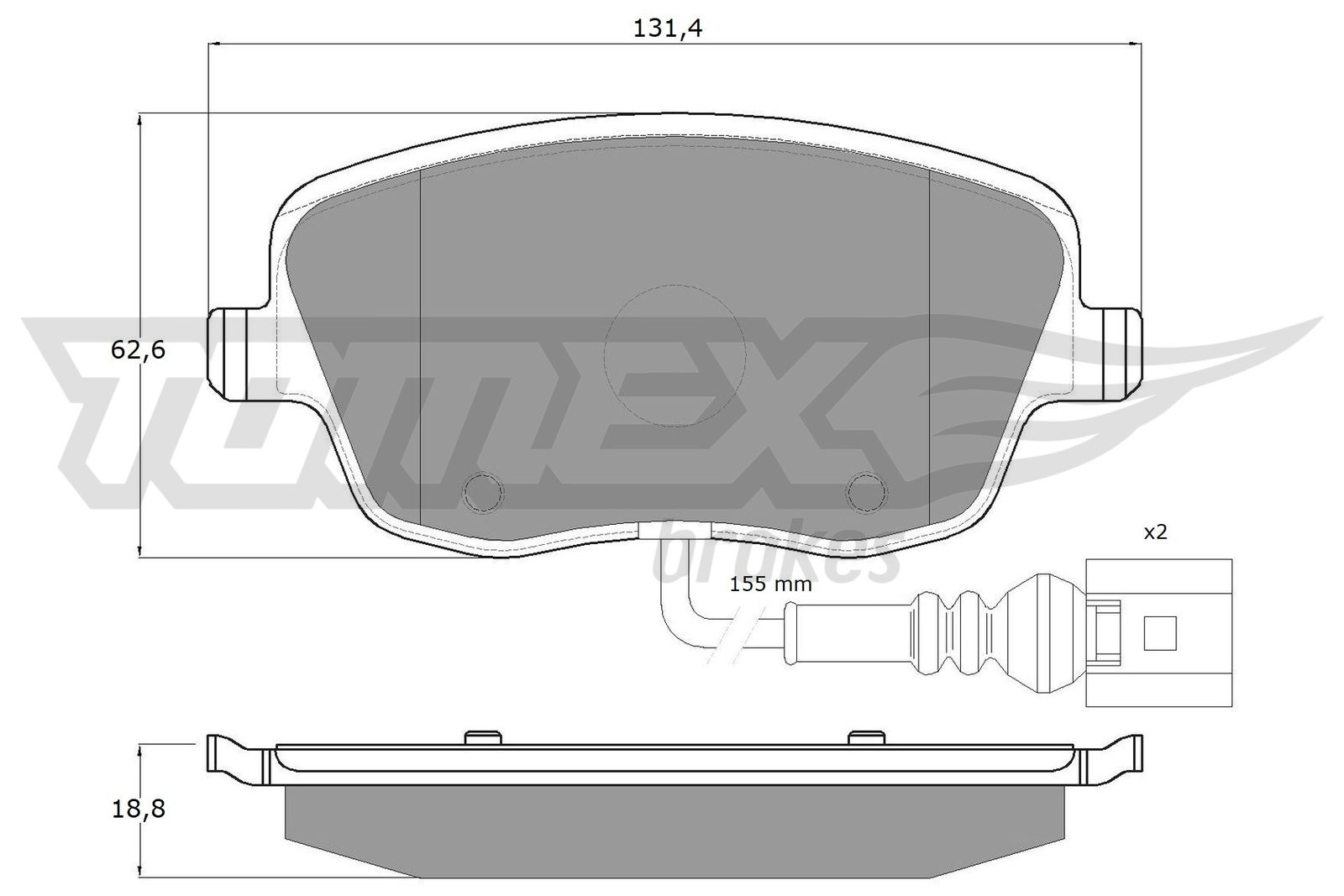 Sada brzdových platničiek kotúčovej brzdy TOMEX Brakes